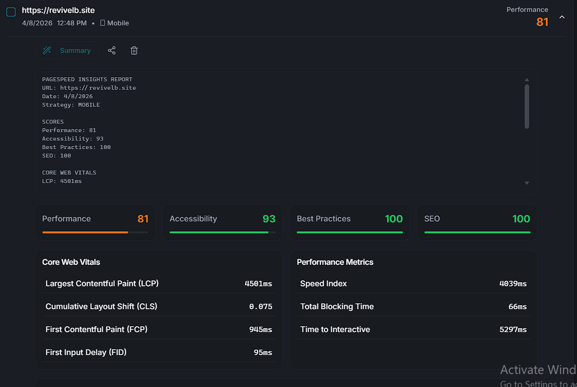 Lighthouse Benchmark: Traditional stack evaluation results